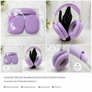 Lavander Silicone Cover Set for AirPods Max Ear Cushions & Headband Protector